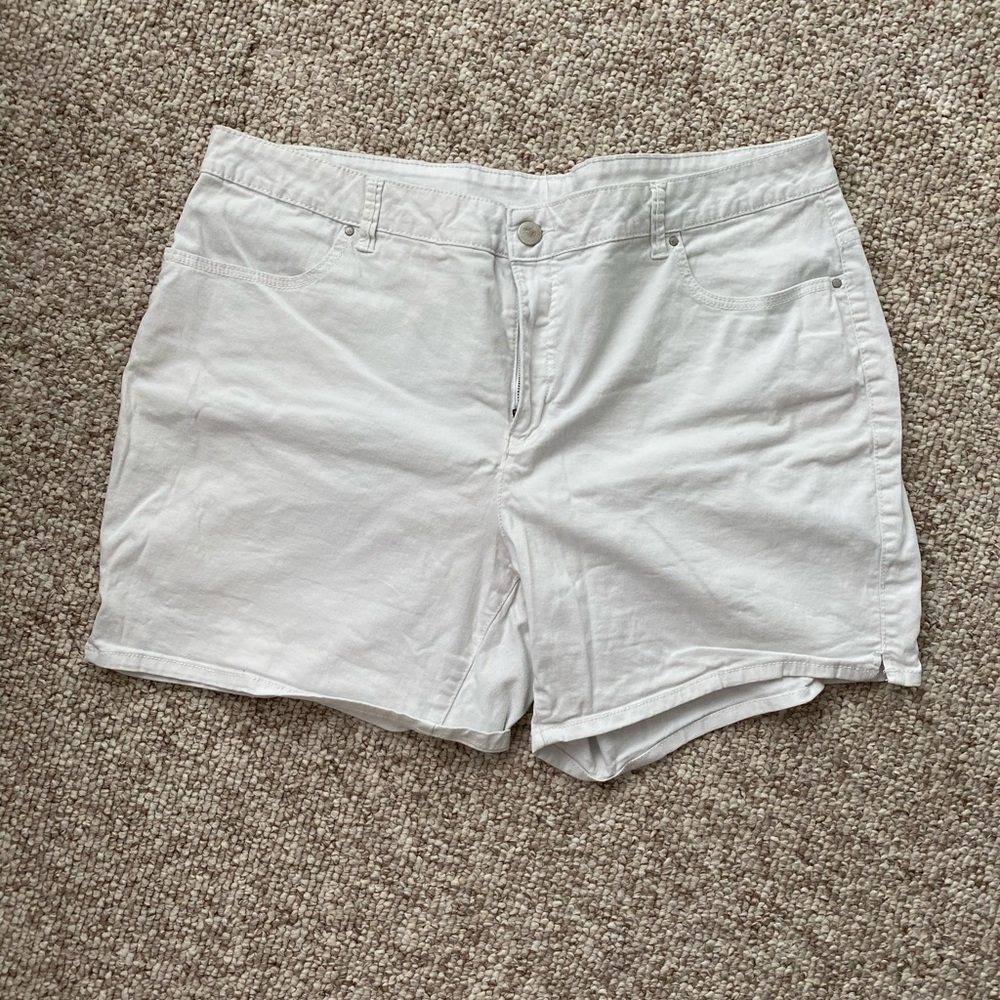 PLUS Size White Denim Shorts